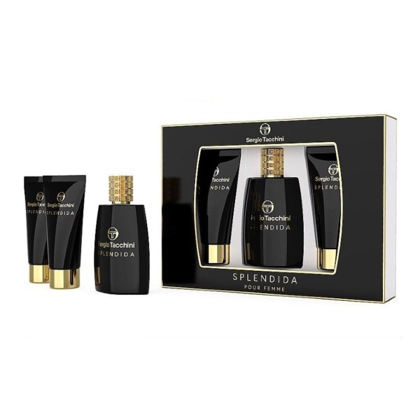 Sergio tacchini splendida pour femme eau de parfum 100ml + locion corporal perfumada 100ml + gel de baó 100ml